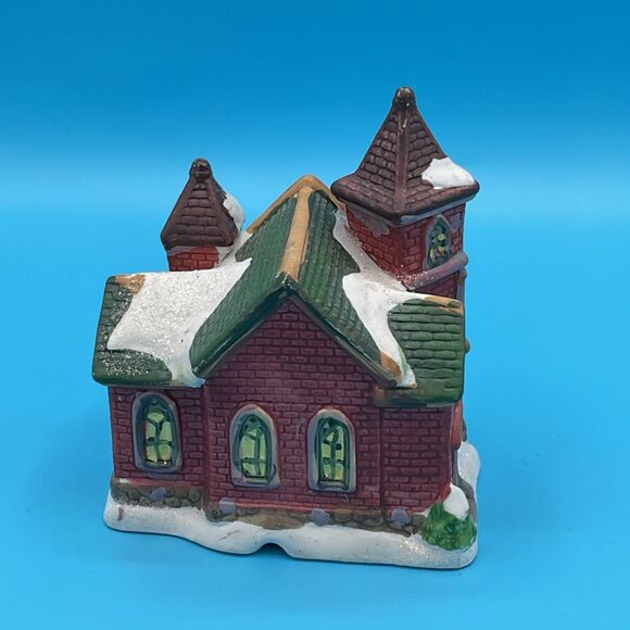 Wellington Square Church Red Brick Cobblestone Corner 65909CRB U1 Winter Snowy - Picture 4 of 7